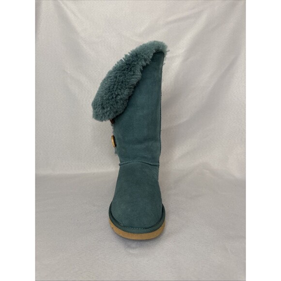 Womens UGG Boots Bailey Button Tall Triplet Teal Suede Boho Festival Rare Color6 - Picture 12 of 16